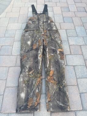 NEW VIEW Youth L Camo Hunting Bib Overalls Fleece Lined 29” Inseam NWOT